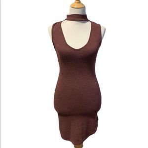 Fashion Nova | Pink Choker Neck Ribbed Dress